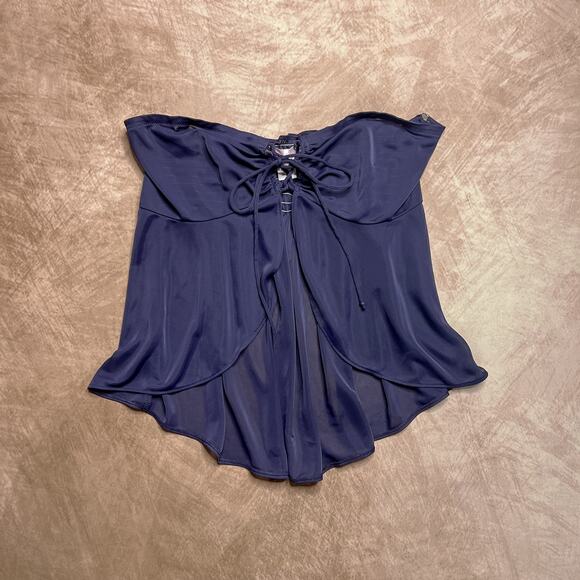 Vintage Y2K Victoria's Secret Strapless Butterfly Top Princess Cut Navy Sheer - Picture 1 of 7